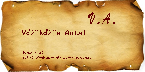 Vékás Antal névjegykártya